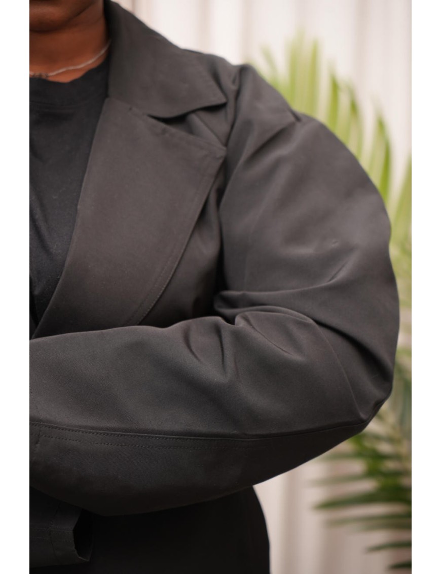 Trench coat long noir