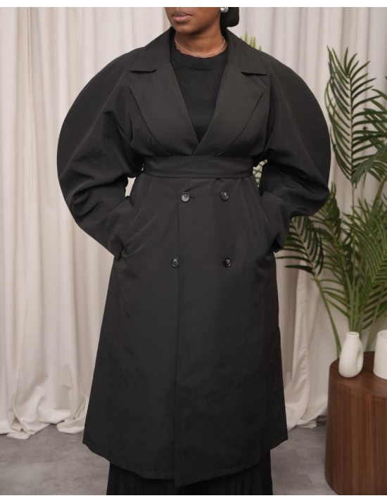 Trench coat long noir