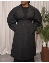 Trench coat long noir