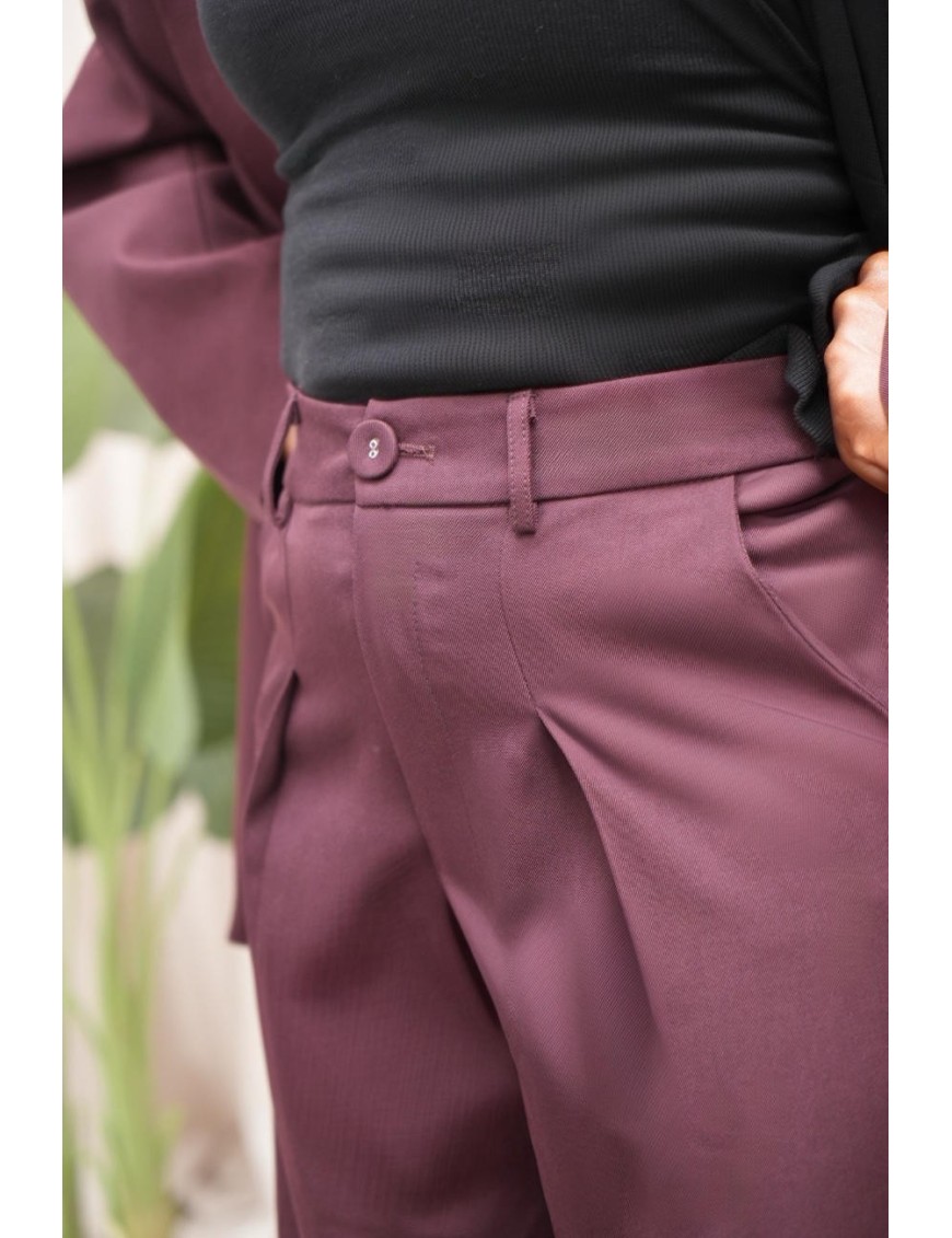 Pantalon blazer bordeau