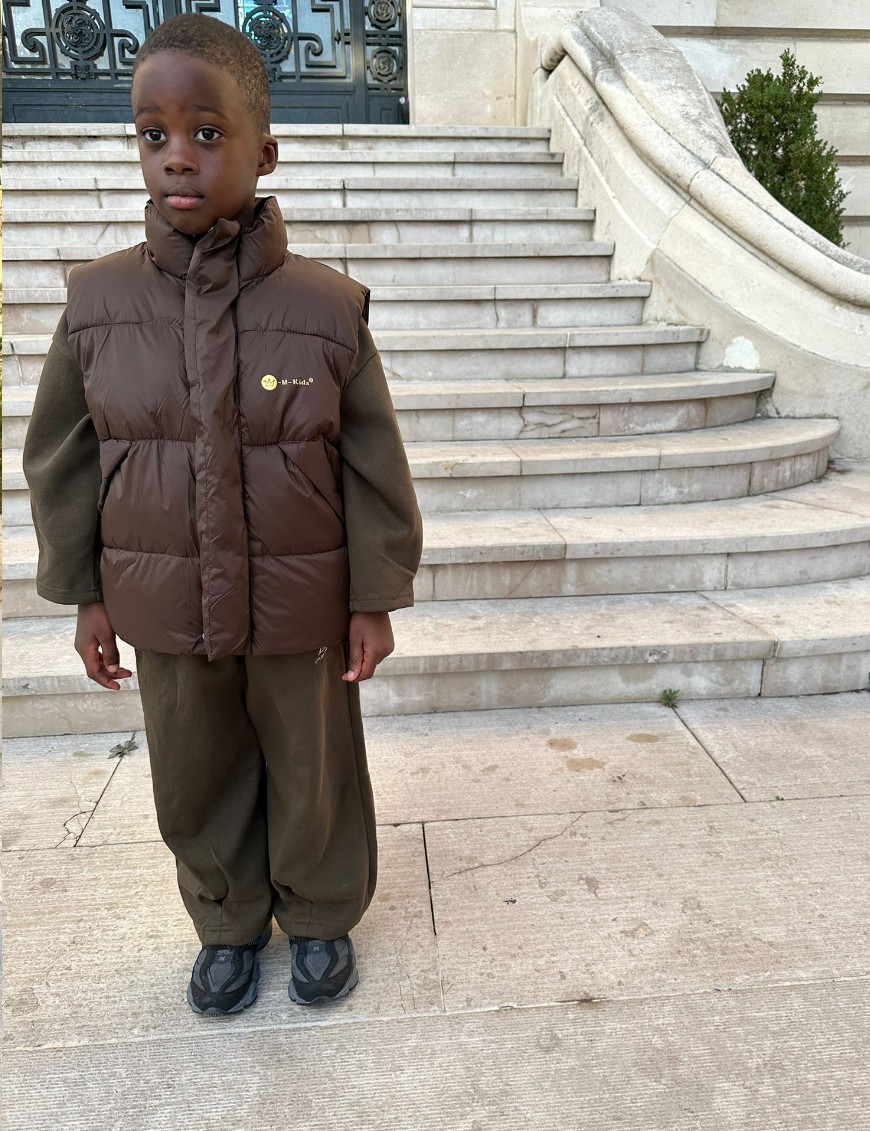 Doudoune sans manche marron