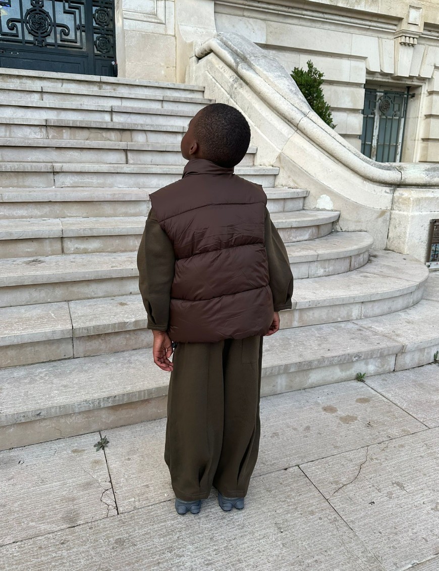 Doudoune sans manche marron