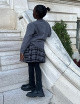 Ensemble gilet et jupe écossaise
