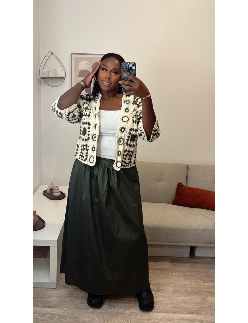 Ensemble gilet en maille et jupe