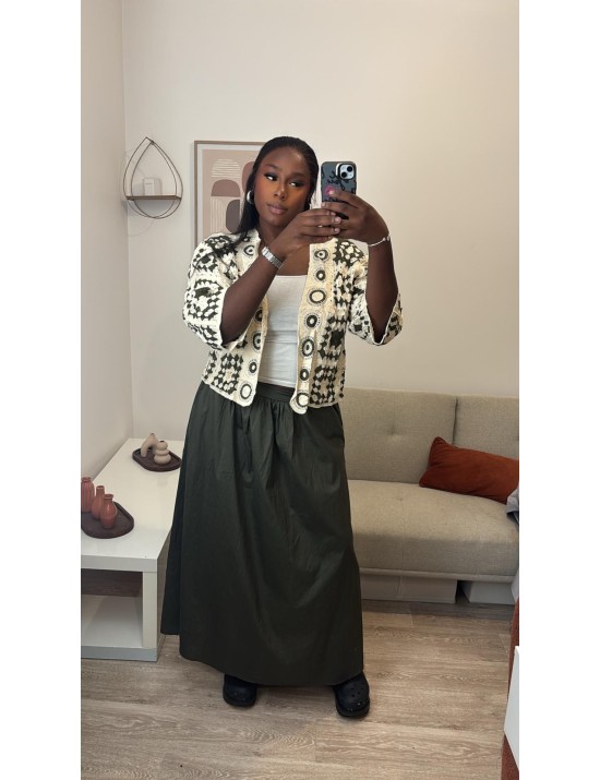 Ensemble gilet en maille et jupe