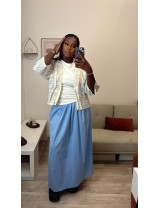 Ensemble gilet en maille et jupe