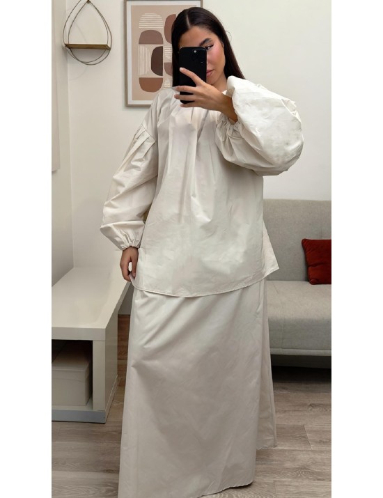 Ensemble blouse et jupe en coton