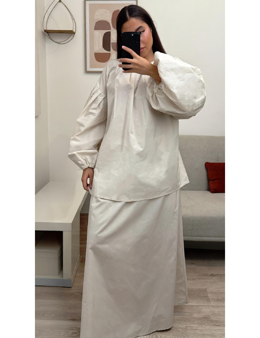 Ensemble blouse et jupe en coton