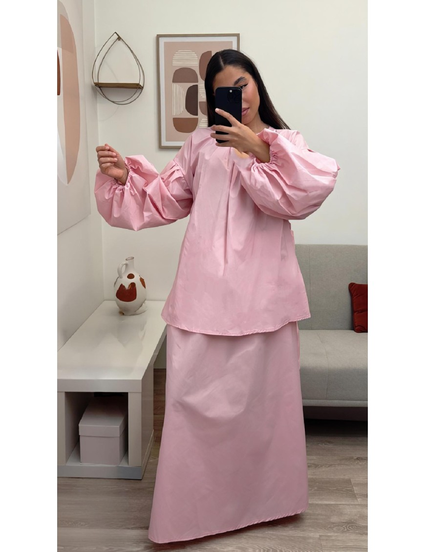 Ensemble blouse et jupe en coton