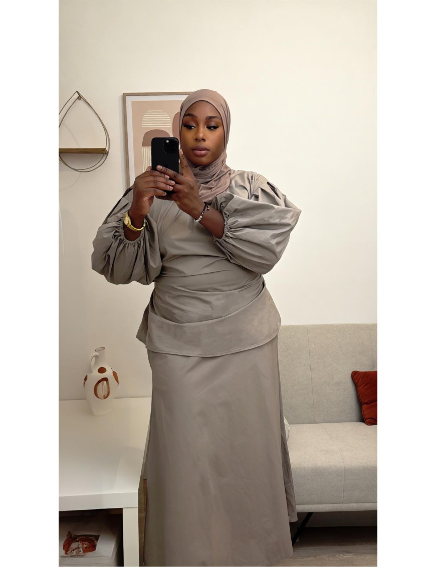 Ensemble blouse et jupe en coton