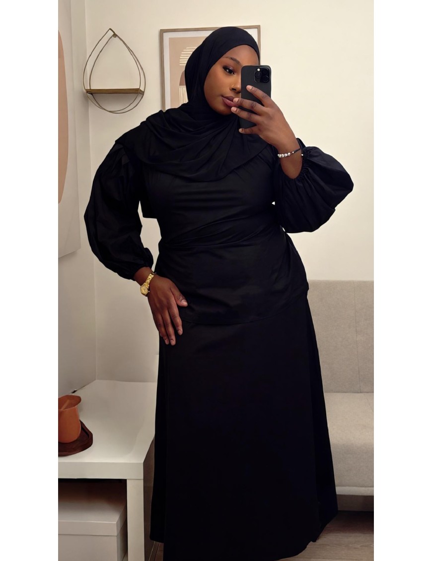 Ensemble blouse et jupe en coton