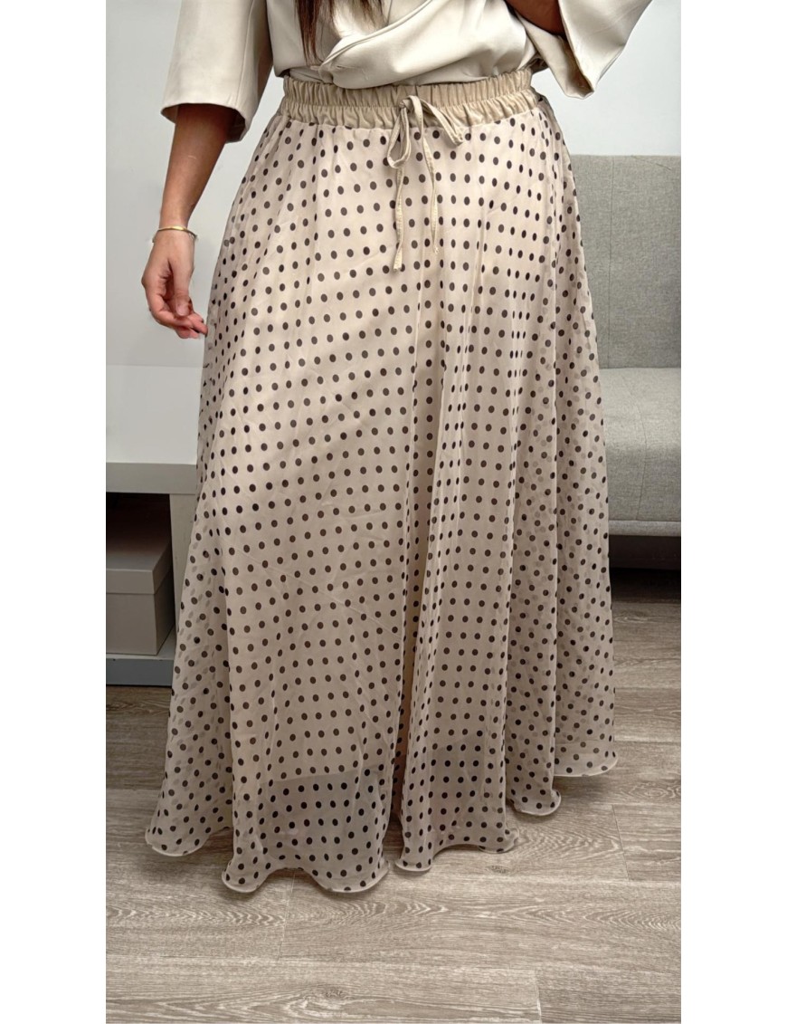 Jupe longue à pois