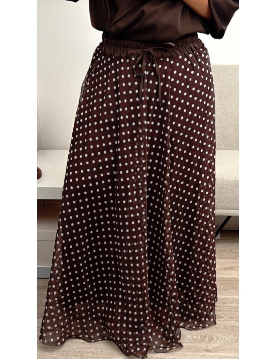 Jupe longue à pois