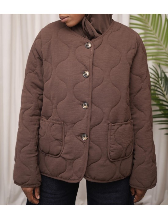 Veste effet matelassé marron