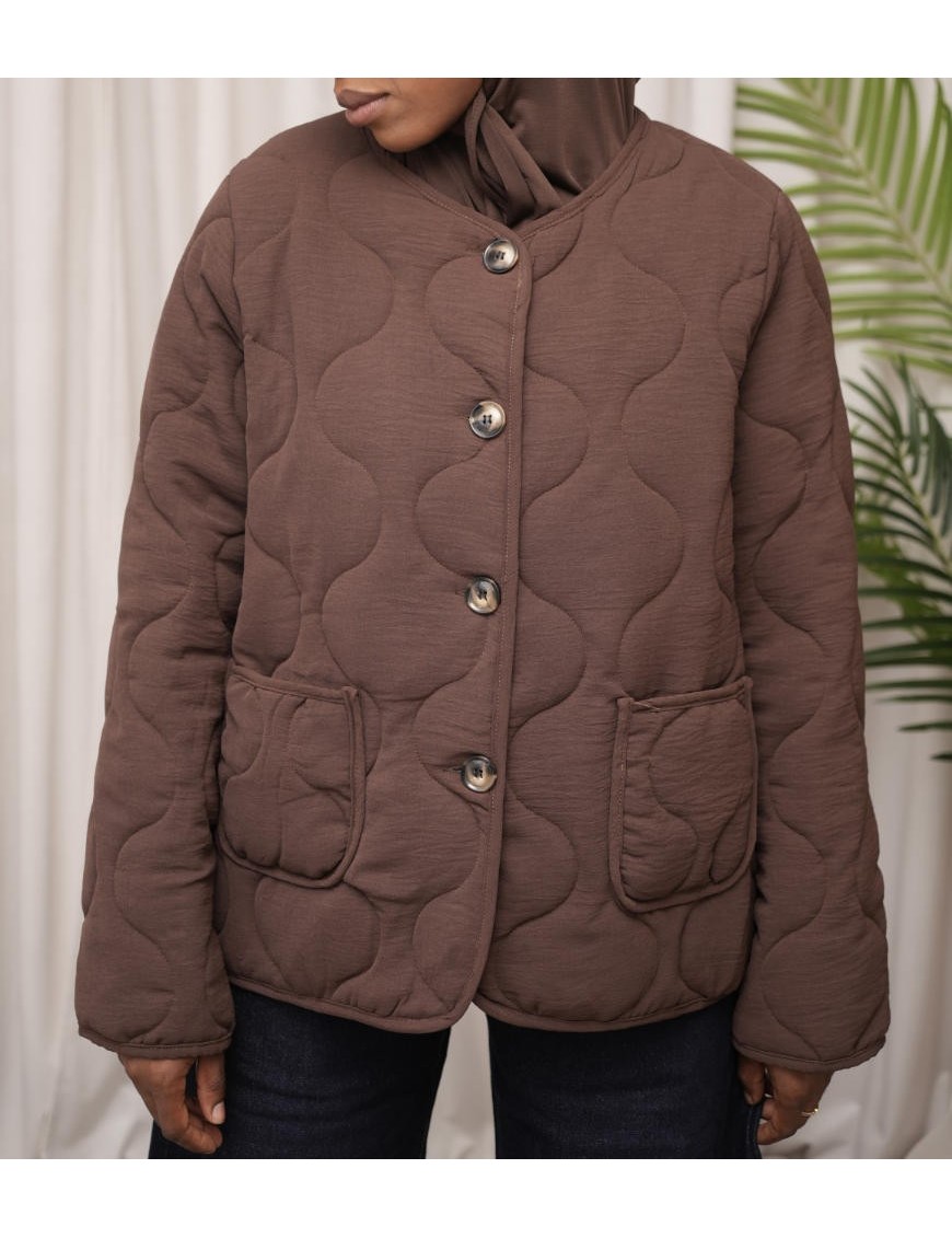 Veste effet matelassé marron