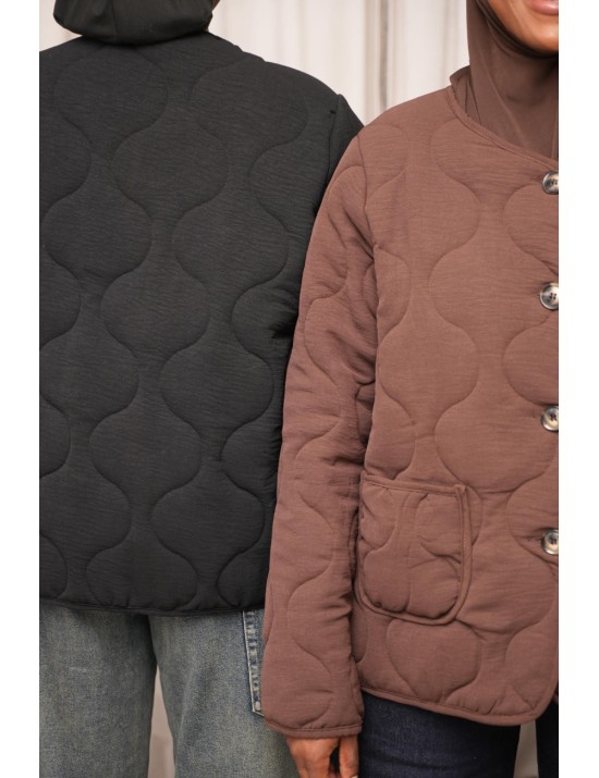 Veste effet matelassé marron