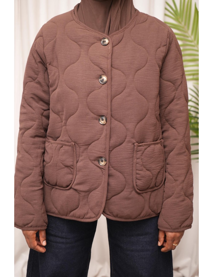 Veste effet matelassé marron