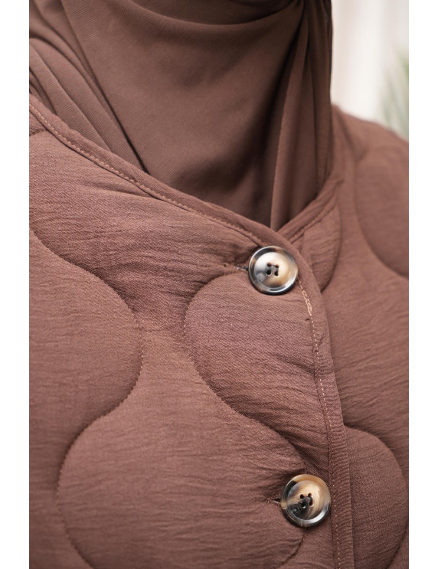 Veste effet matelassé marron