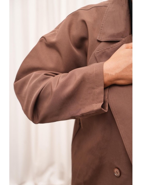 Trench coat long marron