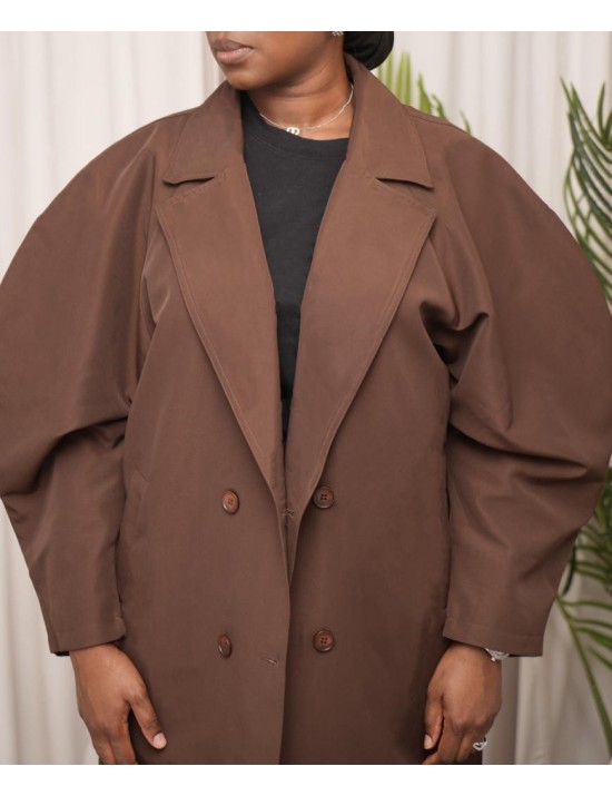 Trench coat long marron