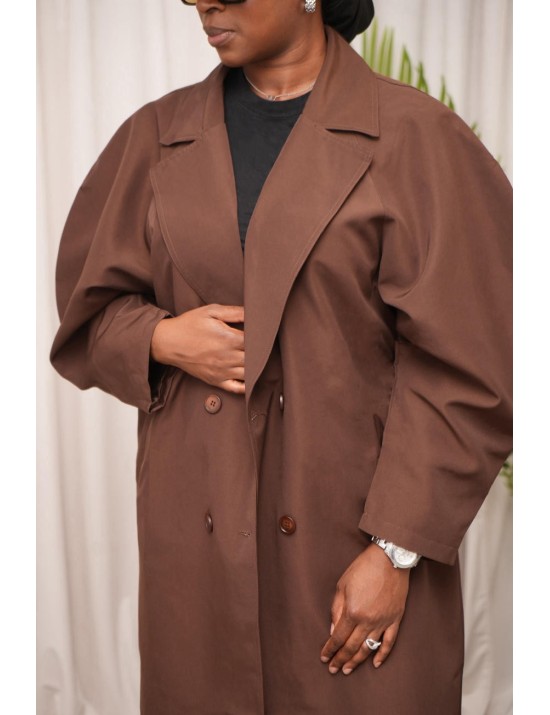 Trench coat long marron